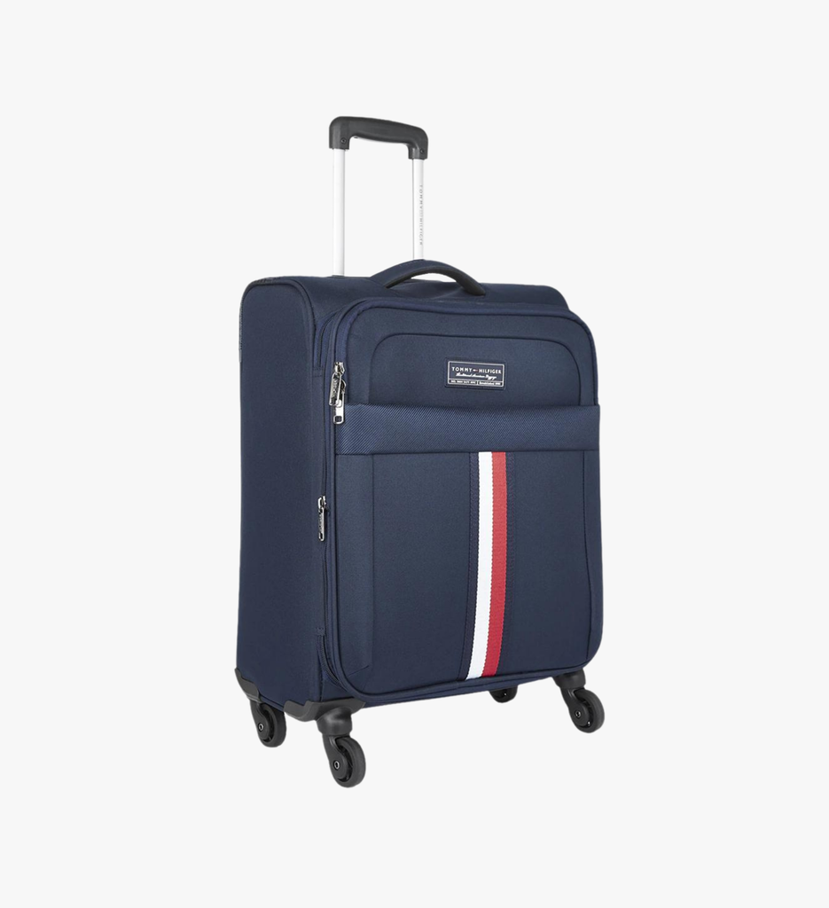 Blue Textured Trolley Bag